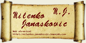 Milenko Janašković vizit kartica